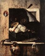 GIJBRECHTS, Cornelis Still-Life with Self-Portrait fgh oil painting artist